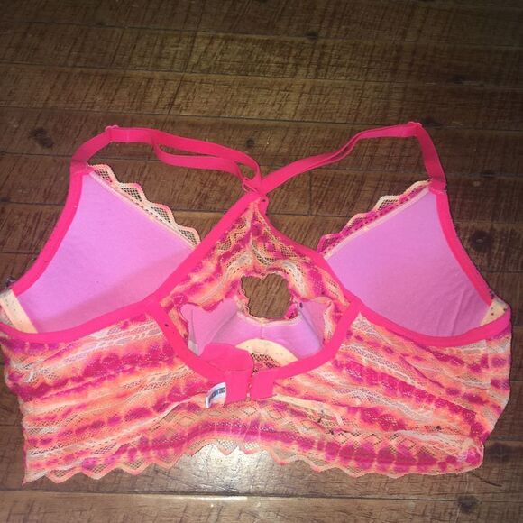 Victoria’s Secret hot pink and orange S lacy barbiecore bralette - Picture 2 of 3